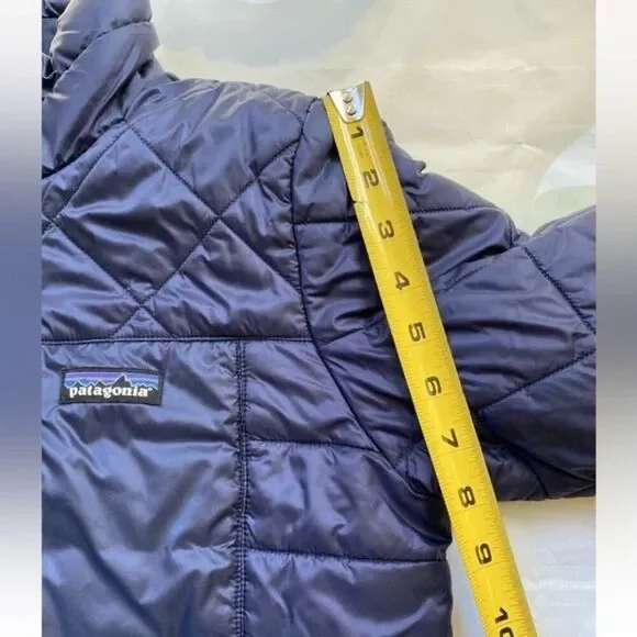 Patagonia Women lined Nano puffer Parka coat quilted Jacket sz Small Navy